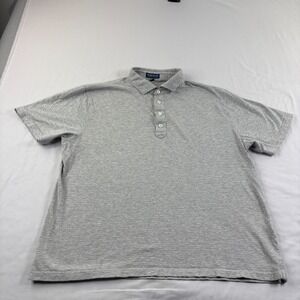 Peter Millar Polo Shirt Men Large Gray Crown Crafted Silk Blend Golf Preppy Slim